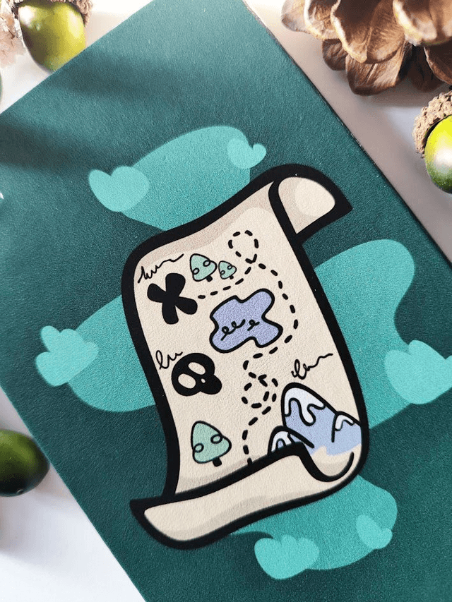 Crow and Mushroom Adventurers A6 Plain Notebook