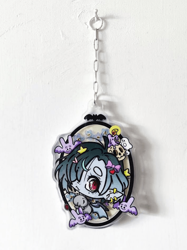 Vampire Girl and Forget-Me-Not Flower Acrylic Art