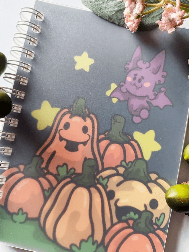 A6 Bat and Pumpkin Reusable Sticker Book